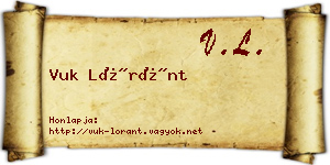 Vuk Lóránt névjegykártya